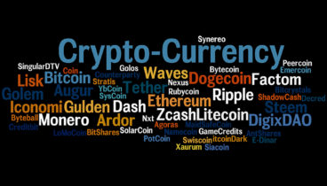 Crypto-Currency, word cloud concept on black background.